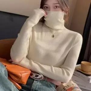 여성 겨울 골지 폴라티 니트 터틀넥 슬림핏 티셔츠 여자 목티 티 넥워머 니트 목폴라 여성 남자
