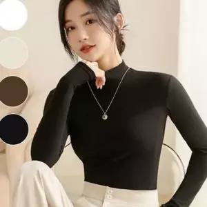 여성 레이어드 이너 목폴라 데일리 기본 기모 티셔츠