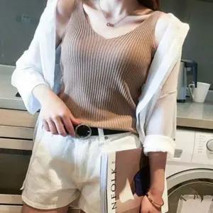 민소매 나시티 여성 나시 브이넥 이너 골지 베이직 슬림핏