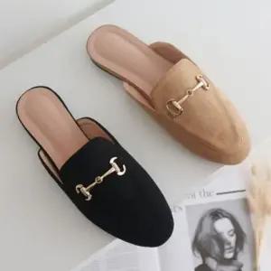 뮬 블로퍼 데일리 스웨이드 여성 플랫 슬리퍼 로퍼