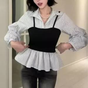 레이어드 셔츠 뷔스티에 여성