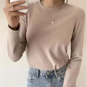 여성 컬러 부드러운 무지 긴팔티 1P 데일리 간절기 겨울 이너 티셔츠