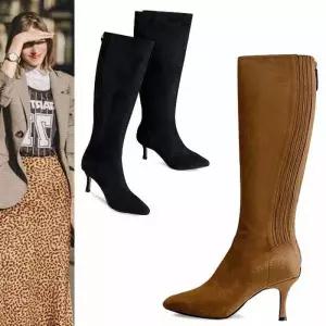 [카미엣뮤즈]스웨이드 슬림 롱부츠_KM22w086