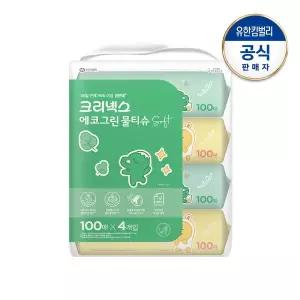 [크리넥스] 에코그린소프트 물티슈 리틀카카오프렌즈 번들팩 캡100매X4팩
