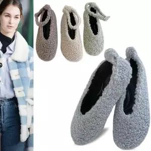 [카미엣뮤즈]라운드 토 퍼 플랫_KM22w223