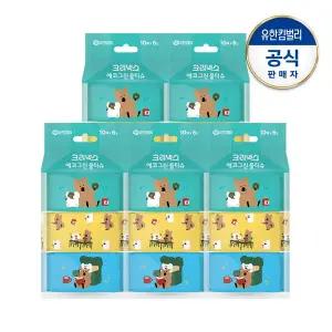 [크리넥스] 에코그린 쁘띠물티슈 다이노탱 10매x6입X5세트