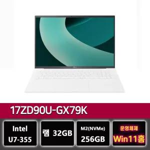 LG그램 프로 17ZD90U-GX79K 램32G 팬서레이크 U7 노트북 윈11설치