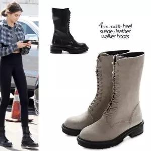[카미엣뮤즈]미들 힐 워커 부츠_KM19w124