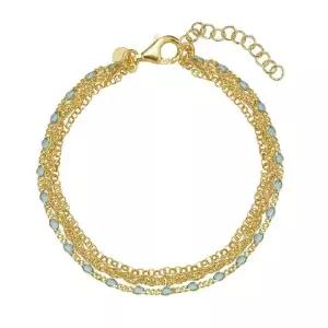 925 실버 이태리 체인 은팔찌 아쿠아 트리오