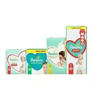 유럽산 팸퍼스 베이비드라이 프리미엄케어 밴드 팬티 1 2 3 4 5 6 7 단계 밤 신생아 기저귀 바우처 pampers