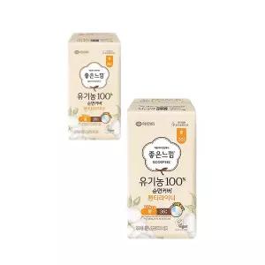 좋은느낌 유기농순면 팬티라이너 롱 36개입x2팩