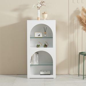 [모던탑21]이글루S 600-4단 아치형 벽난로 장식장 거실 책장 피규어 유리선반 진열장