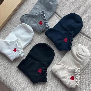 [삭스템] 키키야 여성 프릴하트 발목 양말(5color)