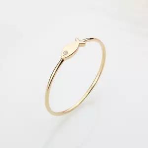 18k 럭키 라이트 큐 물고기 반지 수능 행운 금 애끼 손가락 자녀 우정링