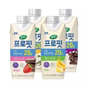 [셀렉스]헬스뉴트리션 프로핏 드링크 완전단백질 4종 모카초콜릿/밀크바닐라/바나나/딸기초코 250ml 18입