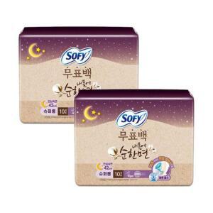 쏘피 내몸에 순한면 무표백 슈퍼롱에이 오버나이트 날개형 패드형 10개입 2세트