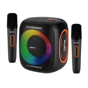 SBT-100 블루투스마이크 노래방 무선마이크 조명 음성변조 IPX5 생활방수 100와트