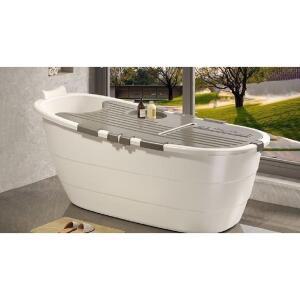 플라스틱욕조 이동식 성인 목욕통 간이 4 대형 가방1개 전신욕 접이식 화이트