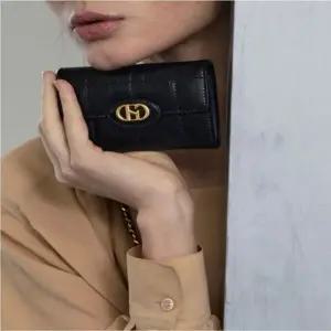 [NS홈쇼핑][헤지스ACC][H20크링클] 블랙 퀼팅 소가죽 3단 반지갑 HIWA5E759BK[35110007]