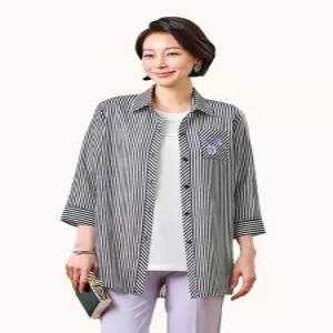 [마담엘레강스][마담엘레강스] 럭키 썸머 스트라이프 시어서커 앙상블 K252JK01+K252BL01