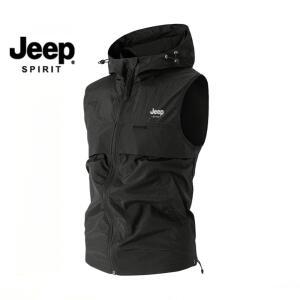 JEEP 지프 아웃 조끼 나일론 후드조끼 반집업 바람막이