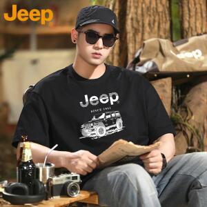 JEEP 지프 남성 페인팅프린트 반팔 티셔츠 루즈핏 반팔티