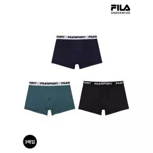 [하프클럽/휠라 언더웨어]휠라 스포츠 에어로쿨 남성드로즈 3매입 (FI4DRG1613M_3)