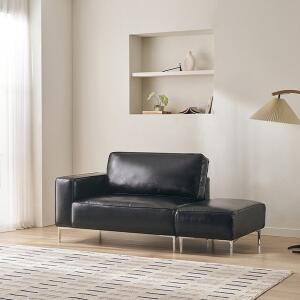 [삼익가구]오번스 2인용 가죽 소파(스툴포함)