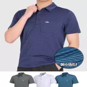 이지바이 팀스 남성 스트라이프 반팔 카라 티셔츠(MT41LT001M)