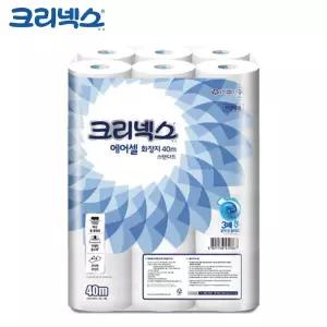 (24롤) 크리넥스 두루마리 화장지 에어셀 40m/휴지/롤화장지/두루말이/화장지롤/휴지롤/화장실용/욕실