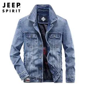 JEEP SPIRIT 봄 가을 남성 트러커자켓 캐주얼 루즈 데님 재킷