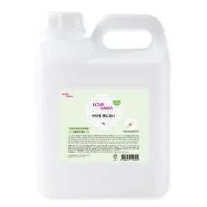 (청포도향 4L) 러브맘 핸드워시/핸드크리너/거품/대용량/버블/폼워시/주방/헨드워시/리필용/세정제/거품형
