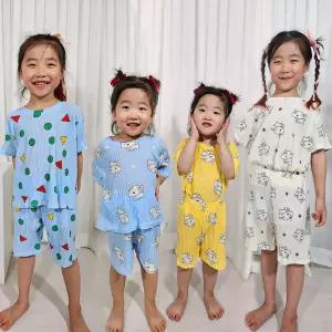 여름 캐릭터 냉감 아동 주니어 실내복 플리츠 홈웨어 파자마 반팔 잠옷세트 A44