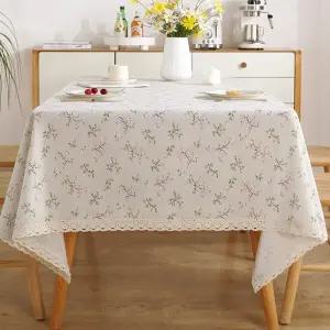 인테리어 4인용 사각 식탁보 140X160CM 꽃가지