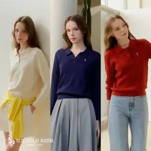 유에스피에이 [앱10 ][U.S POLO ASSN.] 26SS 플러피코튼 카라니트 3종 여성