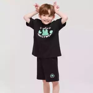 [팬콧키즈] 빅로고 스템핑 젤라또 상하복(BLACK)