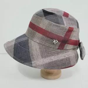 [navid1]국내제작 와이어챙 빅체크 오리 벙거지/엄마 중년 여성 햇빛차단 버킷햇 끈 모자