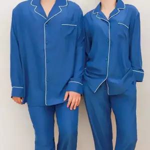 홈 웨어 파자마 사계절 남녀공용 커플 실크 잠옷 바지 남성