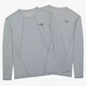 [매장판] 노스페이스 티셔츠 긴팔 남녀공용 간절기 라운드 베인 스톤 그레이 NT7TS07C