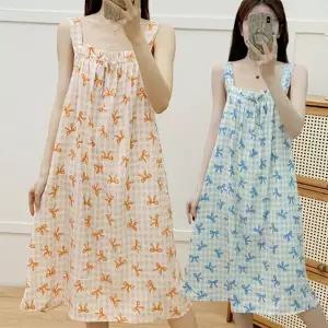 [로즈엘리][4컬러] 아이스쿨 스퀘어넥 셔링 민소매 잠옷원피스 여름 홈웨어 2026