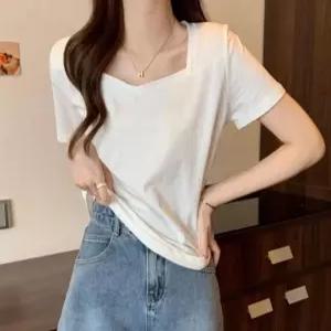 더벨러리 여성 스퀘어넥 반팔 티셔츠 BCT1455 / 매일 손이가는 기본티 / 입점기념 봄여름베스트 모음