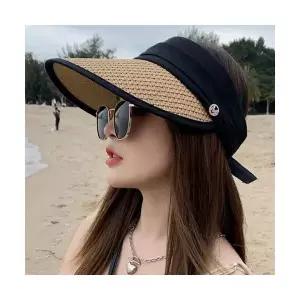 큐빅포인트 라탄썬캡 선캡 여름 썬캡 모자 여성