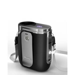 스위트풀 휴대용 선풍기 충전식 - 목 허리용 5온스 미니 핸즈프리 개인용 선풍기, 100배속 터보 기류, LED 조명이 장착된 바디용 셔츠 벨트 착용 클립, 야외 여행용 작업용(블랙)