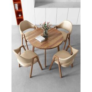 원형 원목 식탁 세트 테이블 업소용 나무 의자 인테리어 고급