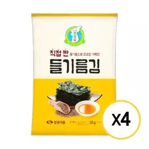 성경김 직접 짠 들기름 전장김(20g x 3봉) x 4개