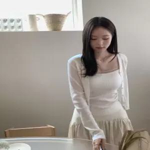 블랑 나시 가디건 세트 / 하객룩 여리 레이어드 나시가디건세트 가디건 나시 캡나시 여름가디건 데이트룩