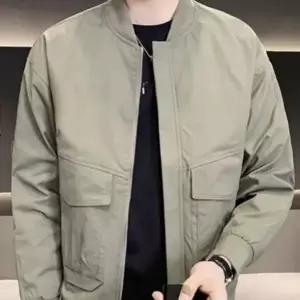 블루종 점퍼 캐주얼 라운드 오버핏 남성 블루종 점퍼 봄가을 폴리에스터 아우터 자켓