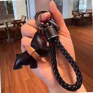 강아지 키링 가죽 열쇠고리 핸드백 장식 참 펜던트 액세서리 여성 선물용 차량용