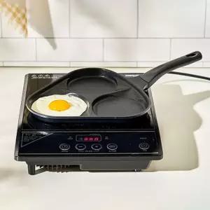 포시즌 토토 뒤집기 홈이 있는 3구 에그팬 인덕션겸용