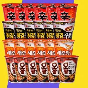 신라면+튀김우동+새우탕+오짬뽕 6입4개(총24개)